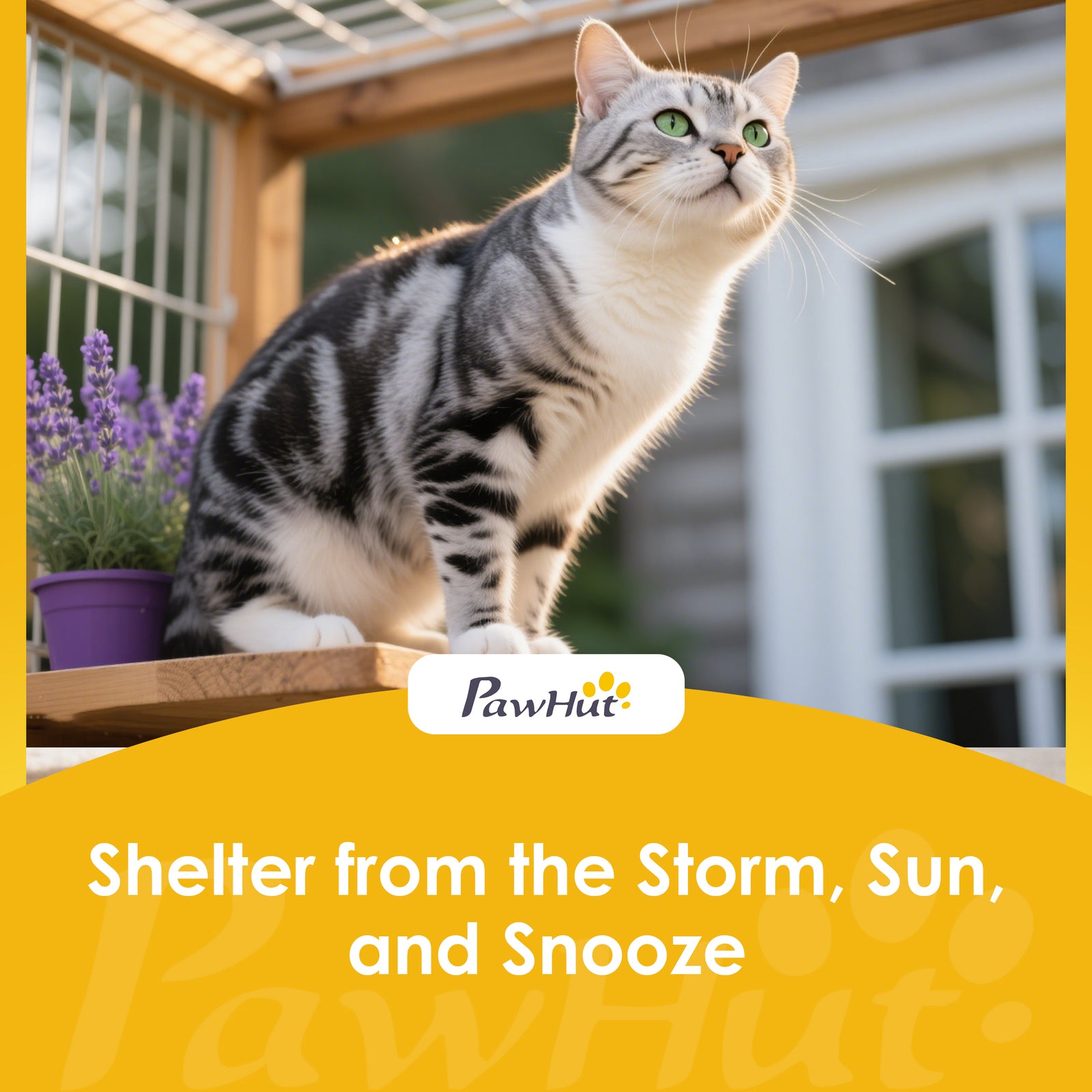 Outdoor Cat House Insulated Wooden Feral Cat Shelter W/ Openable Roof