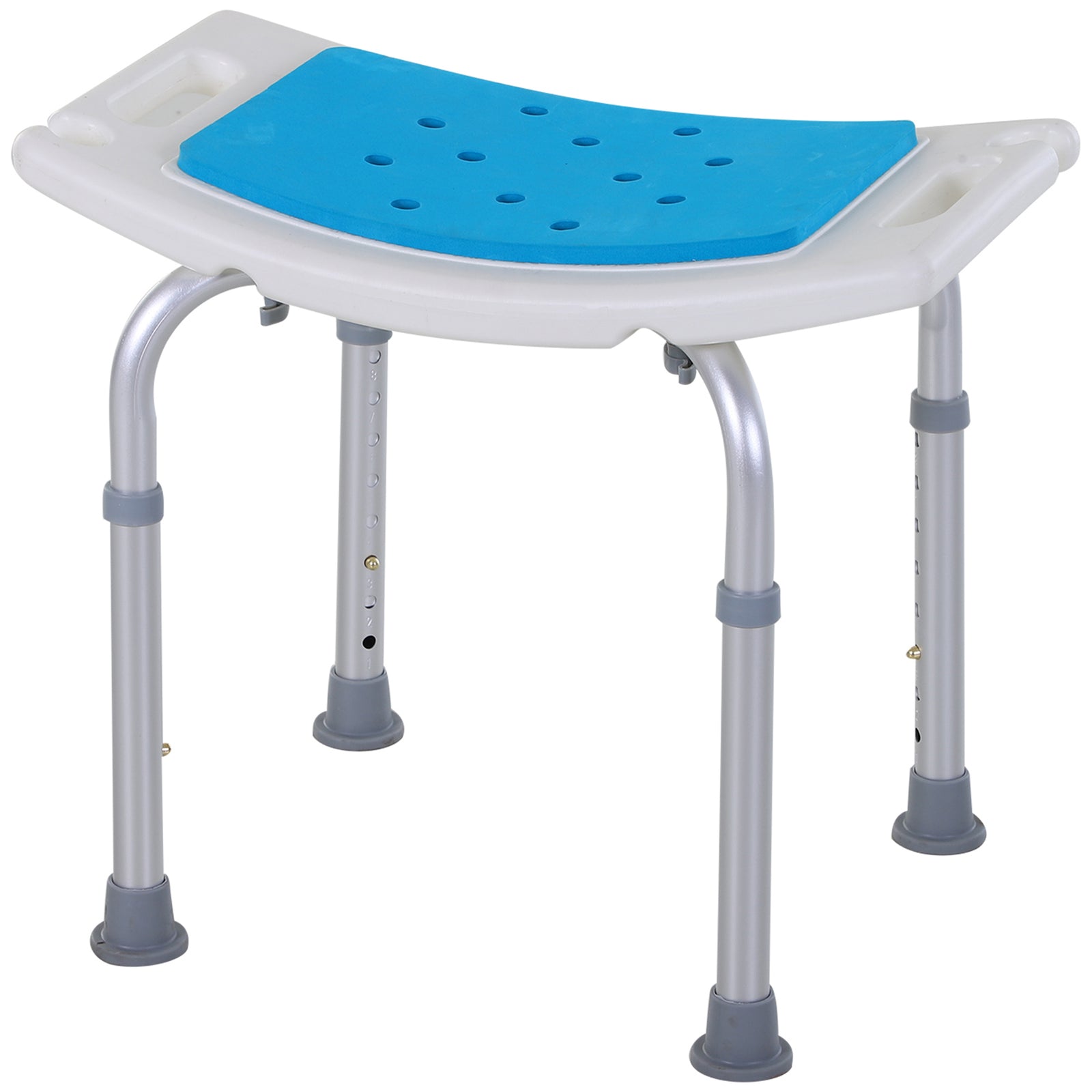 Adjust Aluminium Bath Stool Non-slip With Shower Hole | One Size | Blue