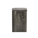 Grey Padded Shoe Storage Bench