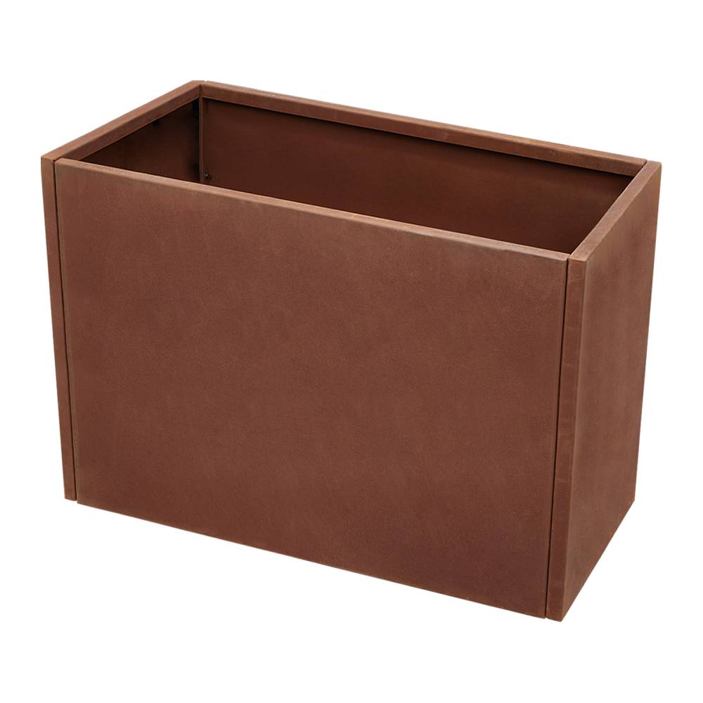 80/100cm W X 40cm D X 80cm H Rust Steel Flowerpot Outdoor Garden Weathering Metal Planter Box, Steel Planter With Drainage Hole | Large
