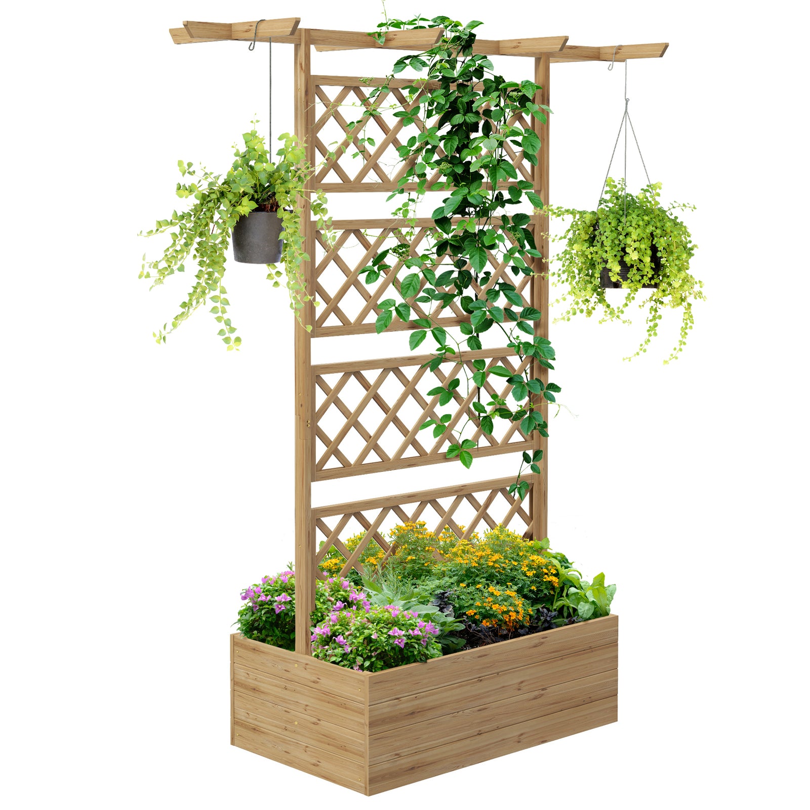 Wooden Trellis Planter For Climbing Plants