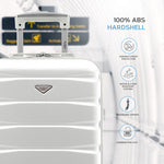 55x35x20cm Cabin Carry On Suitcase Hard Shell Overhead Luggage 100+ Airlines Approved | Cabin | White