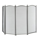 Livivo Freestanding 4 Panel Fireplace Screen Nickel Mesh Fire Spark Protector