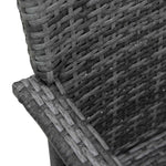 3pc Rattan Table Chair Bistro Garden Furniture Set Wicker | Gray
