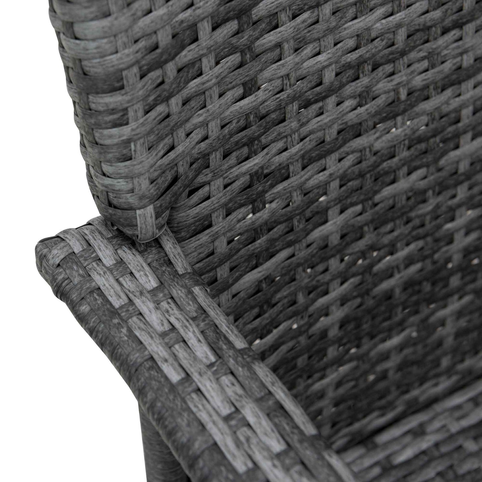 3pc Rattan Table Chair Bistro Garden Furniture Set Wicker | Gray