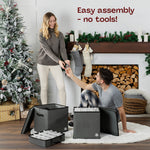 Collapsible 64 Christmas Bauble Storage Bag | One Size | Grey