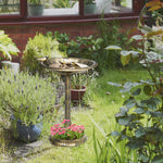 72cm Tall Bird Bath W/ Bird Decoration For Garden