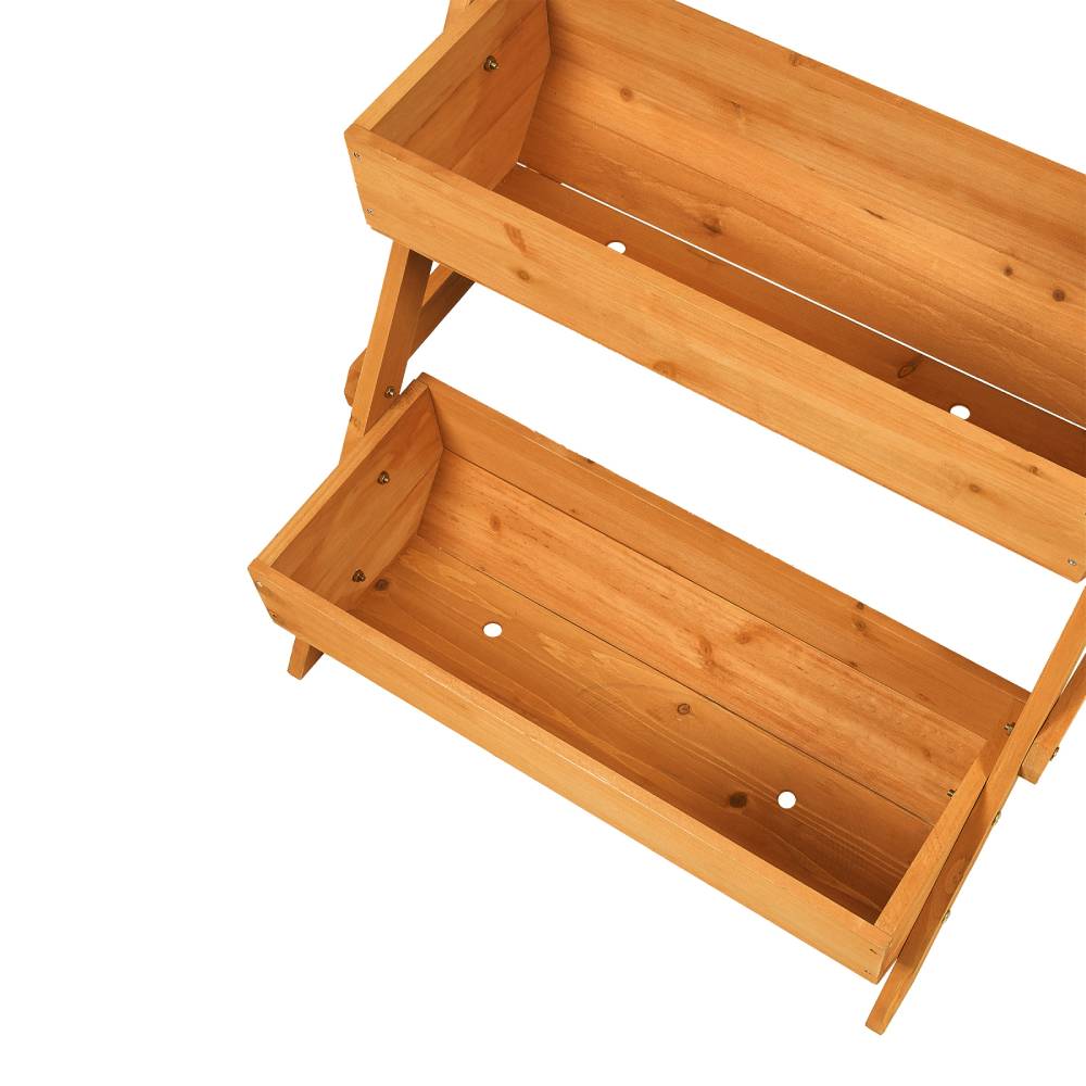 3-tier Wooden Planter Box With Drainage Holes | Orange