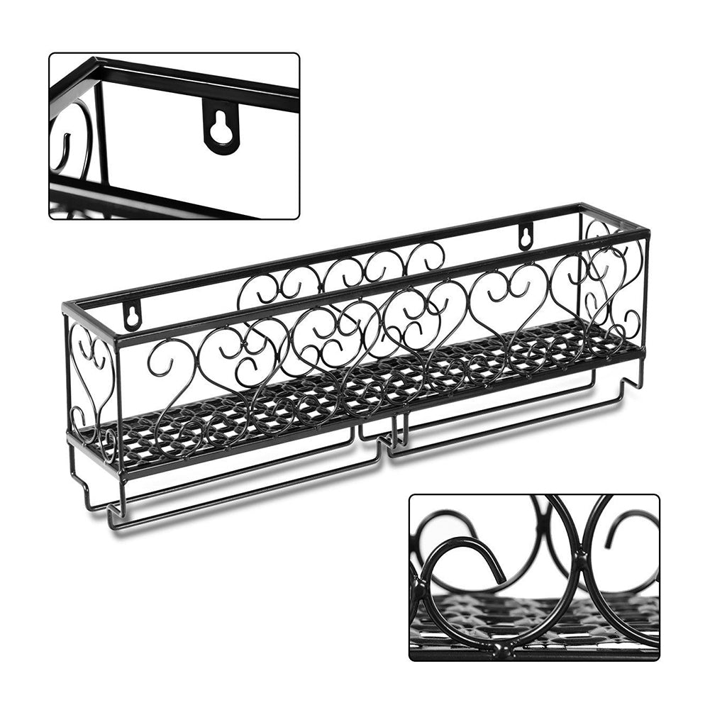Elegant Wall-mounted Wine Glass Rack For Upside Down Goblet And Bottle Storage