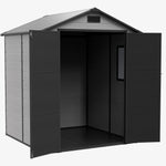 6x6 Ft Outdoor Garden Plastic Storage Shed | Black