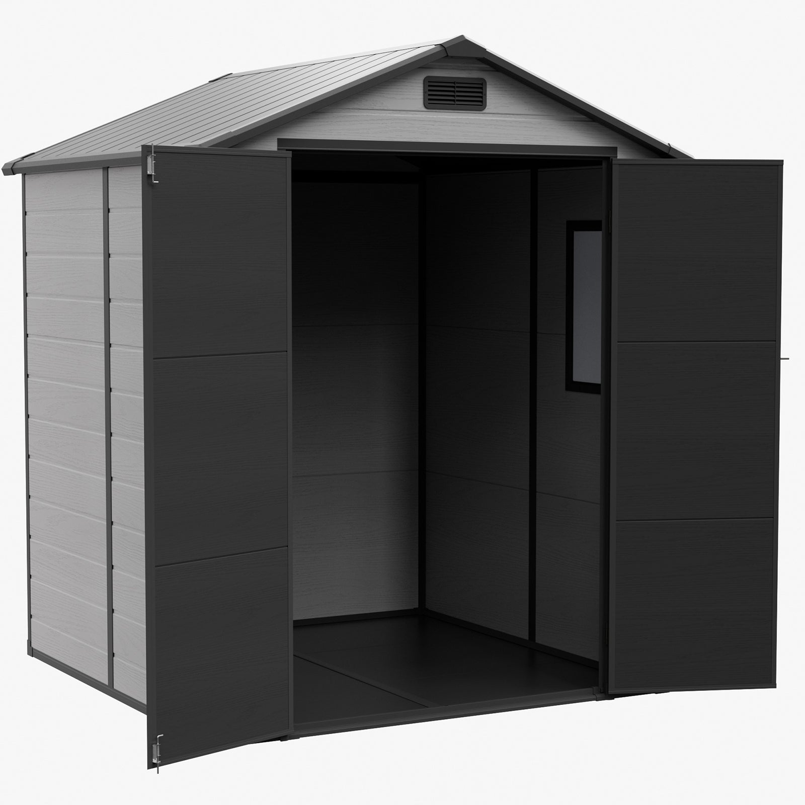 6x6 Ft Outdoor Garden Plastic Storage Shed | Black