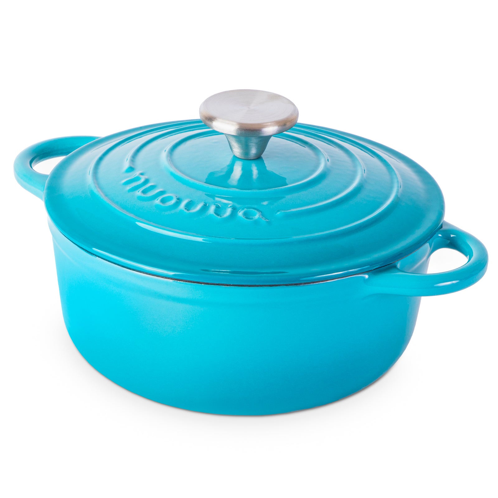 Cast Iron Dutch Oven Casserole Pot With Lid - 20cm (2l)  | Blue