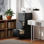 HOMCOM Filing Cabinet, File Cabinet With 3 Lockable Drawers And Hanging Rails