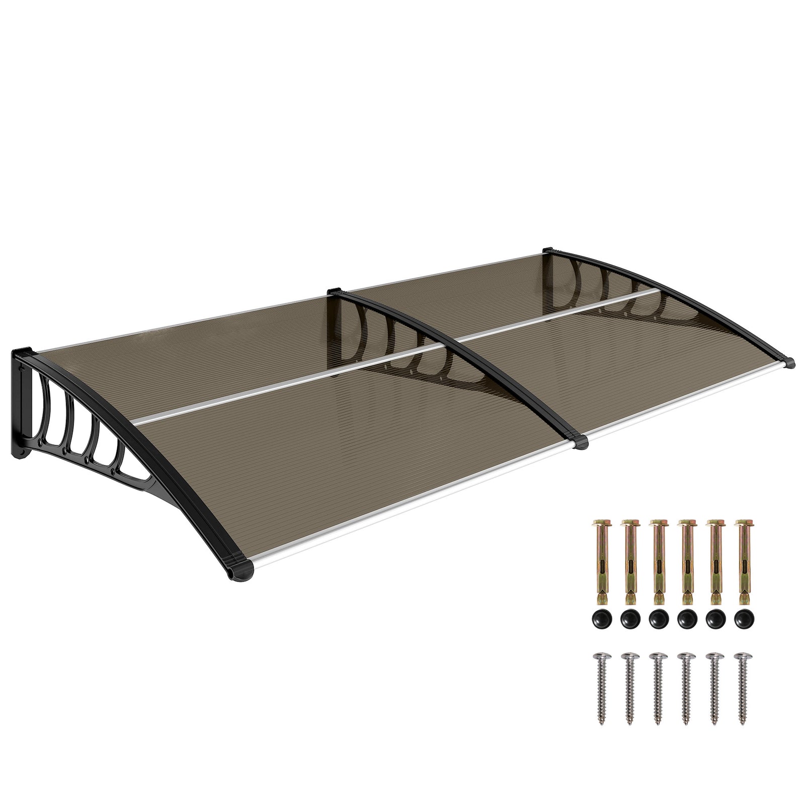 Door Canopy Outdoor Awning Rain Shelter For Window Porch | M | Brown