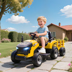 Ride On Tractor And Trailer, 12v Electric Ride On Tractor | Yellow