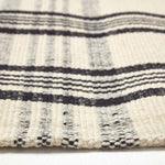 Tartan Check Non-slip 100% Wool Rug | 120cm x 180cm | Black & White