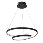 Lucero Designer Led Pendant Lamp Black 48w 50cm Monochromatic Swirl