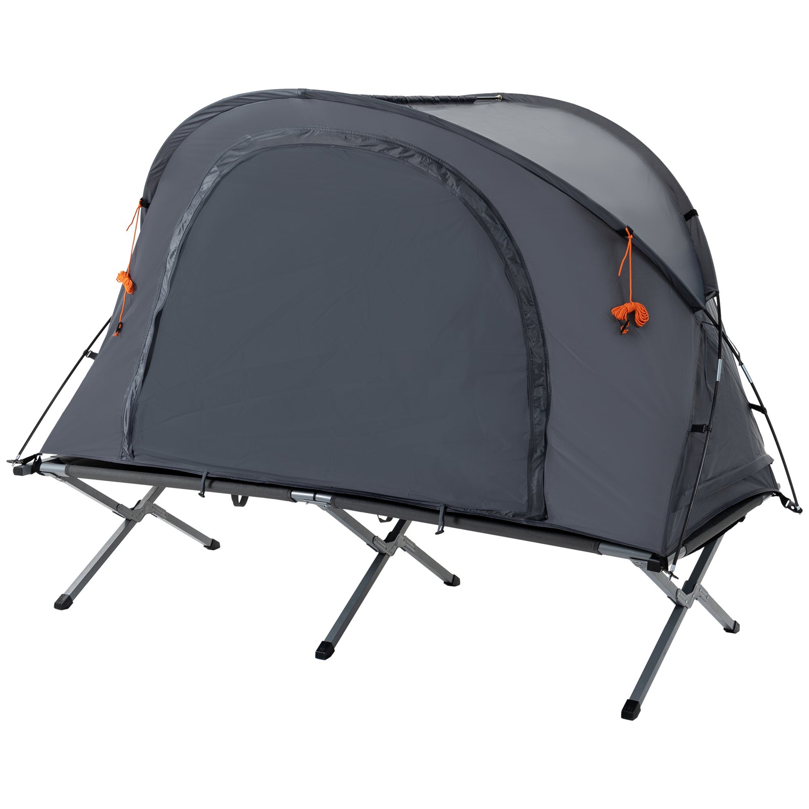 Camping Tent Cot With Air Mattress And Carry Bag | Gray