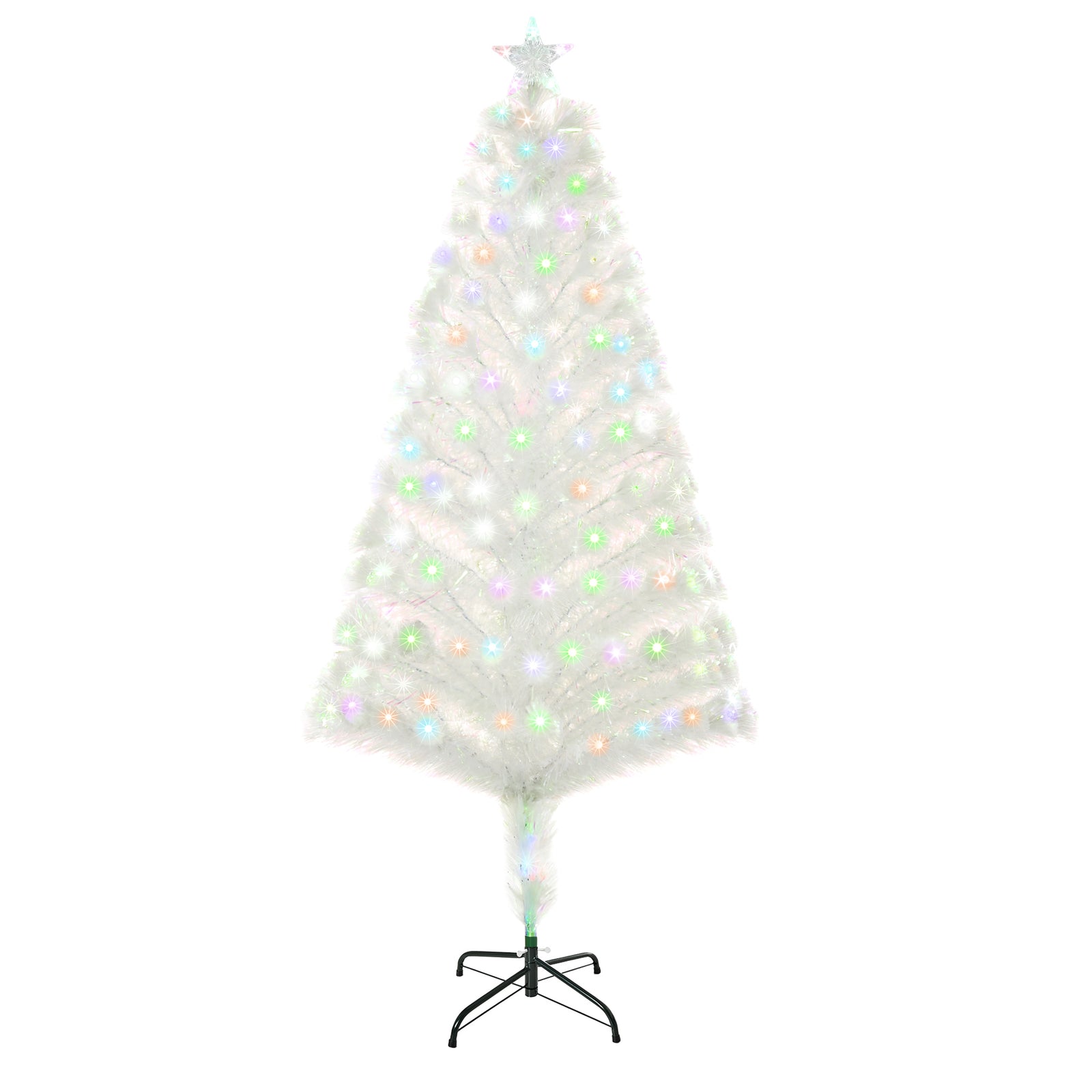 Pre-lit Artificial Christmas Tree Fibre Optic Xmas Decoration | 5ft | White