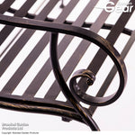 Wrought Iron Ebony Bench