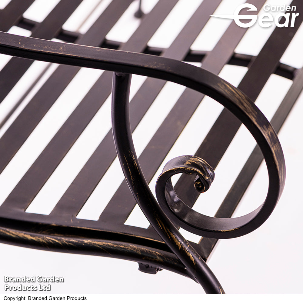 Wrought Iron Ebony Bench