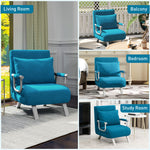 Sofa Bed Foldable Portable Armchair Sleeper With Pillow | One Size | Blue