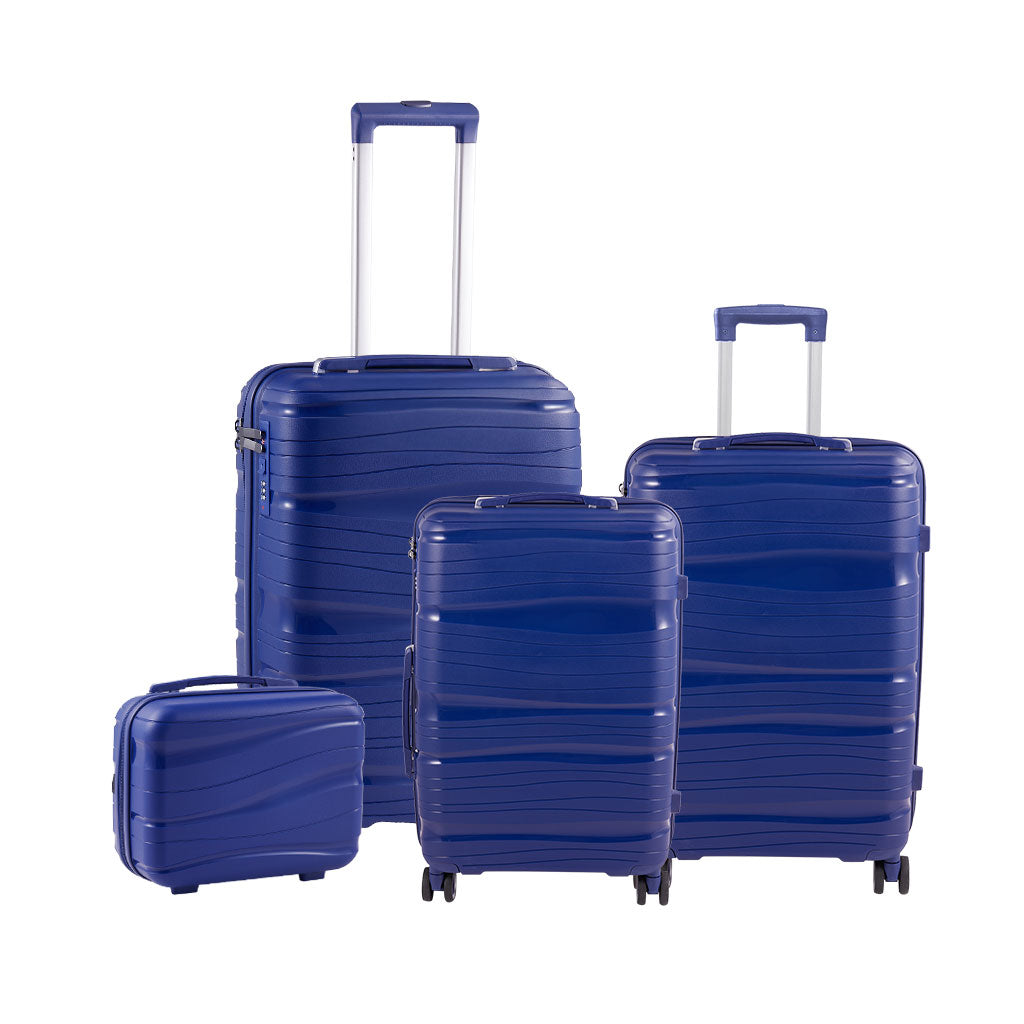 Lockable Travel Suitcase Set | Set of 4 | Navy Blue