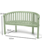 Acacia Wooden Banana Garden Bench | Sage Green