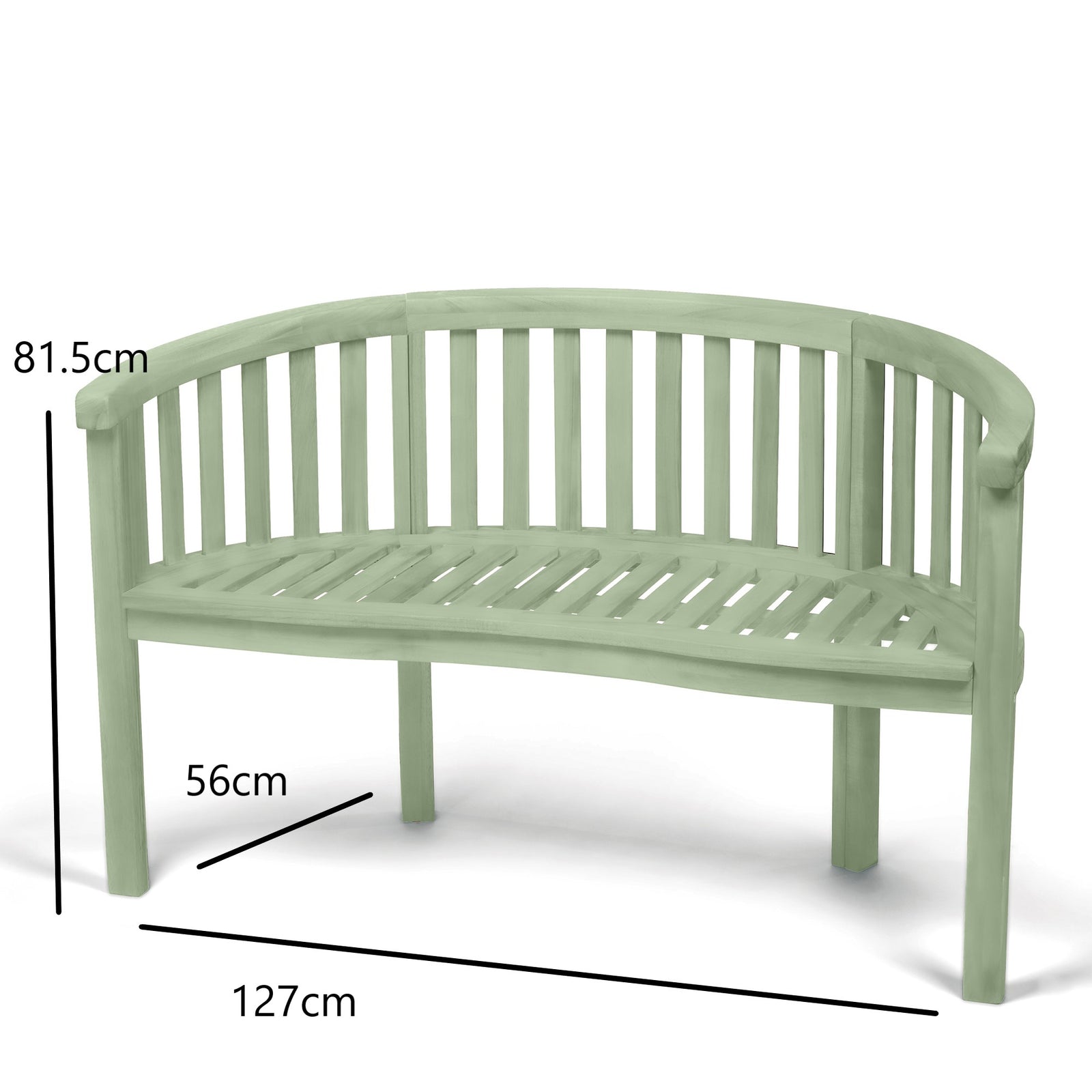 Acacia Wooden Banana Garden Bench | Sage Green