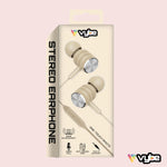 Bass Enhancement One-touch Remote, Stereo Earphones | Cream