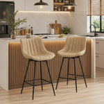 HOMCOM Swivel Bar Stools Set Of 2, Pu Leather Upholstery