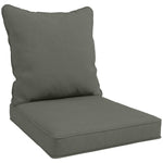 One-piece Outdoor Back And Seat Cushion For Garden | Charcoal Gray