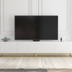 Ripple Duo Tv Unit 200cm - Fluted Design | White