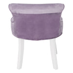 Breeins Upholstered Velvet Vanity Dressing Table Stool With Low Backrest