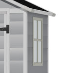 4.4x3.4ft Apex Roof Garden Plastic Storage Shed With Lockable Door