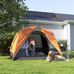 3-4 Person Dome Tent, Easy Setup, Mesh Windows | Orange