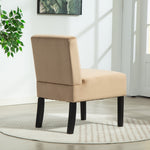 Valina Velvet Fabric Armless Accent Chair | Light Brown