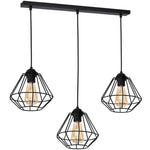 Colin Black Pendant Lamp 3xe27 Hand Made Matt Black Cage Style Lamps Creating Industrial Chic