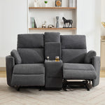 Powell 2 Seat Rocker Recliner Sofa With Centre Console | Dark Grey