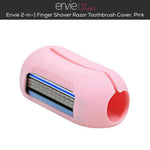 2-in-1 Finger Shaver Mini Razor Travel Portable Toothbrush Cover | Pink