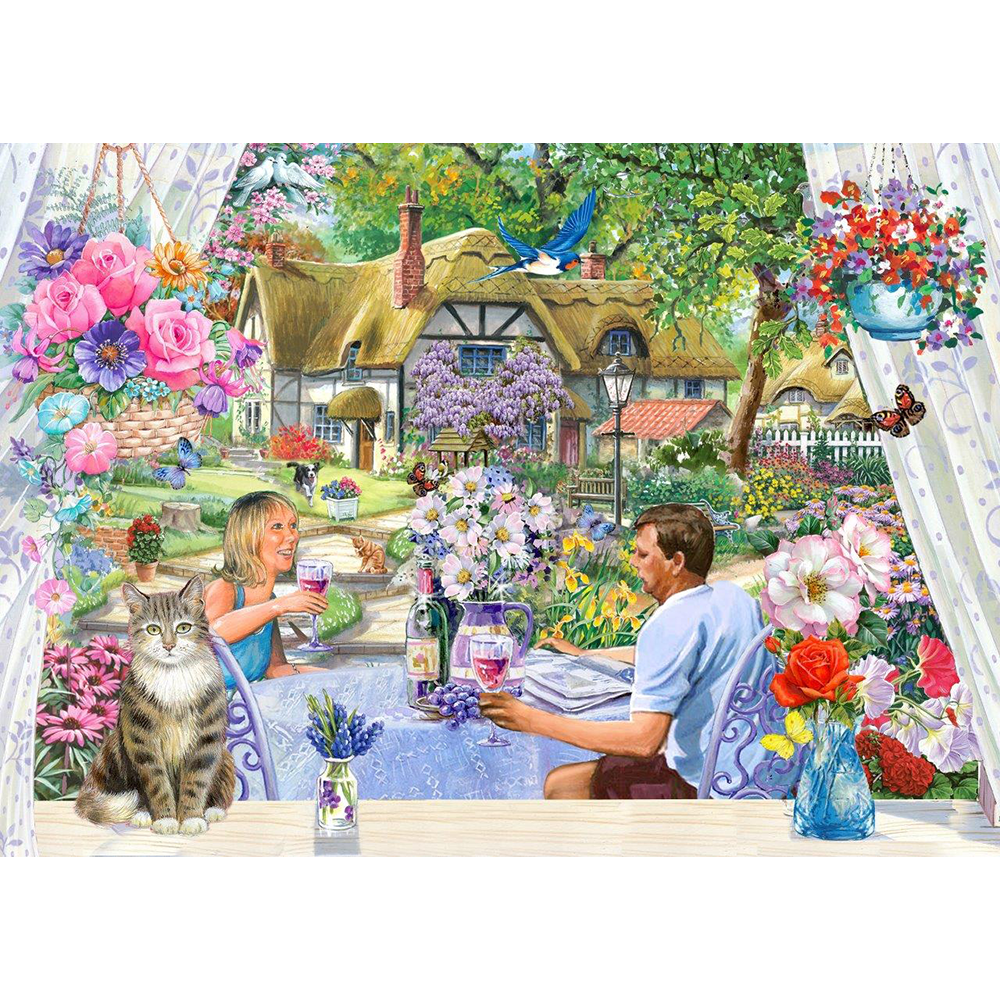 Enjoying The Garden - Big 500 Piece Jigsaw Puzzle For Adults, With Extra Large Pieces