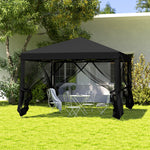 Heavy Duty Pop Up Gazebo With Removable Mesh Sidewall | Black
