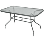 Aquatex Glass Garden Table Curved Frame With Parasol Hole
