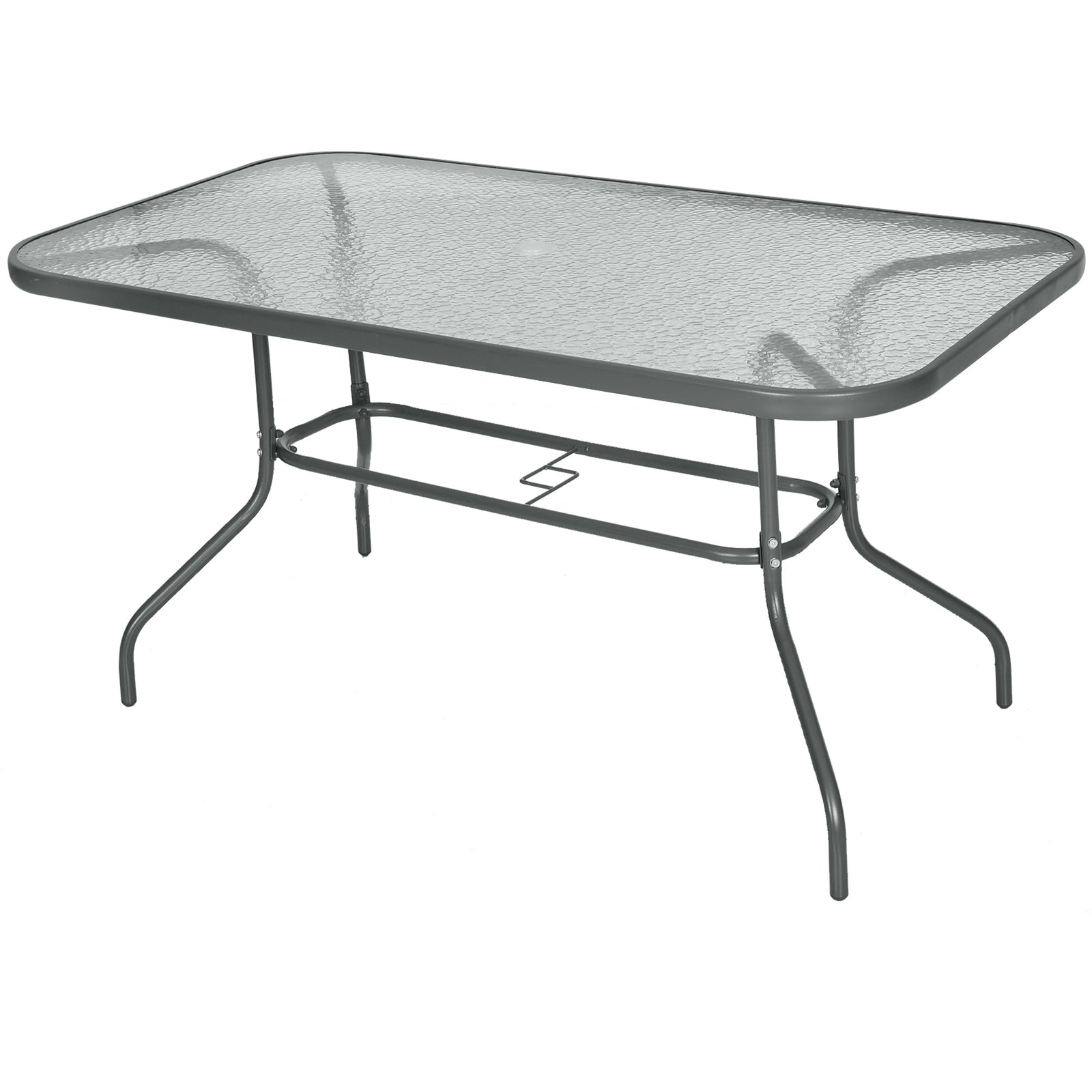 Aquatex Glass Garden Table Curved Frame With Parasol Hole