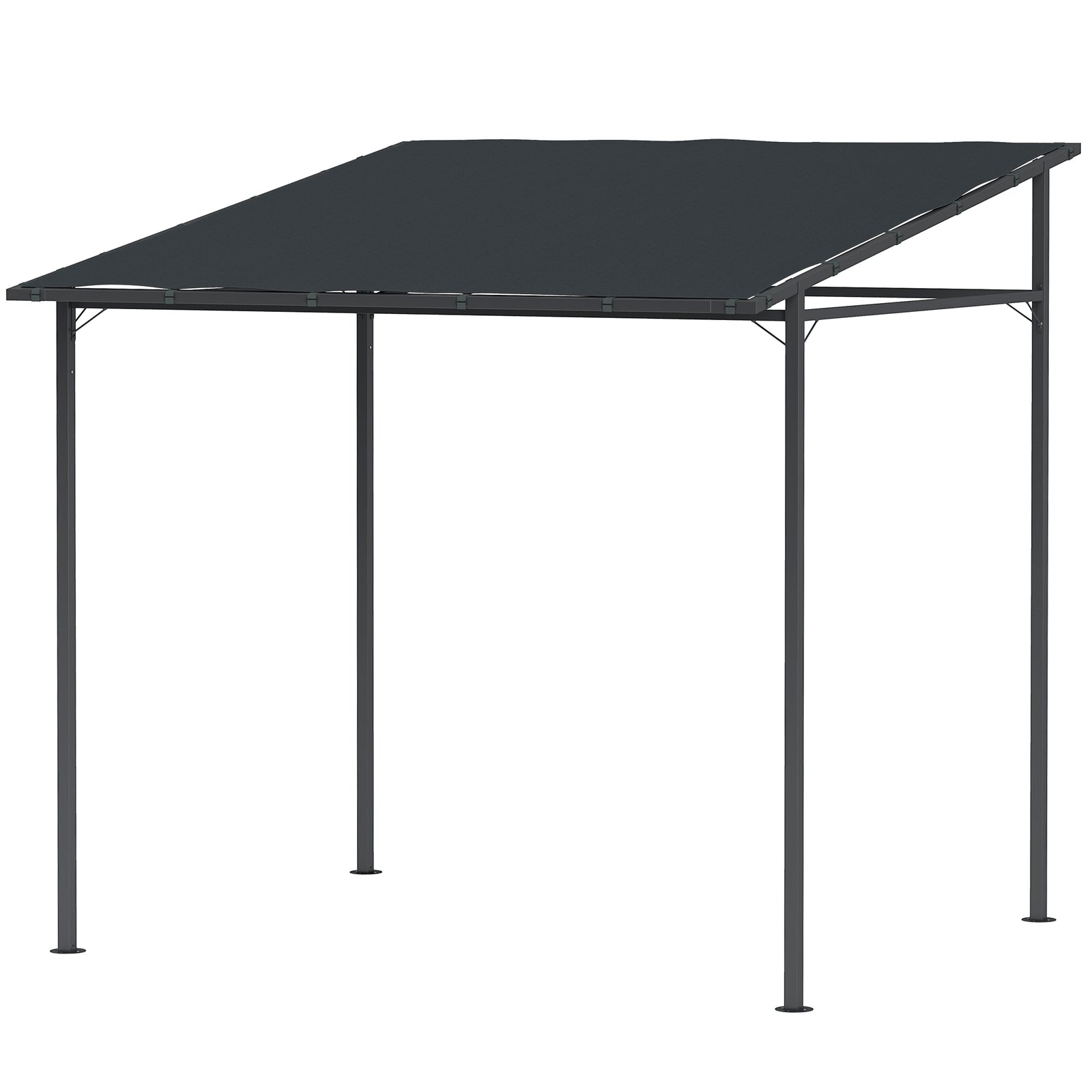 2.4 X 2.4 M Wall Mounted Pergola Gazebo, Upf30+ | Dark Gray