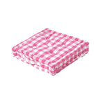 Block Check Cotton Gingham Floor Cushion | 40cm x 40cm | Pink