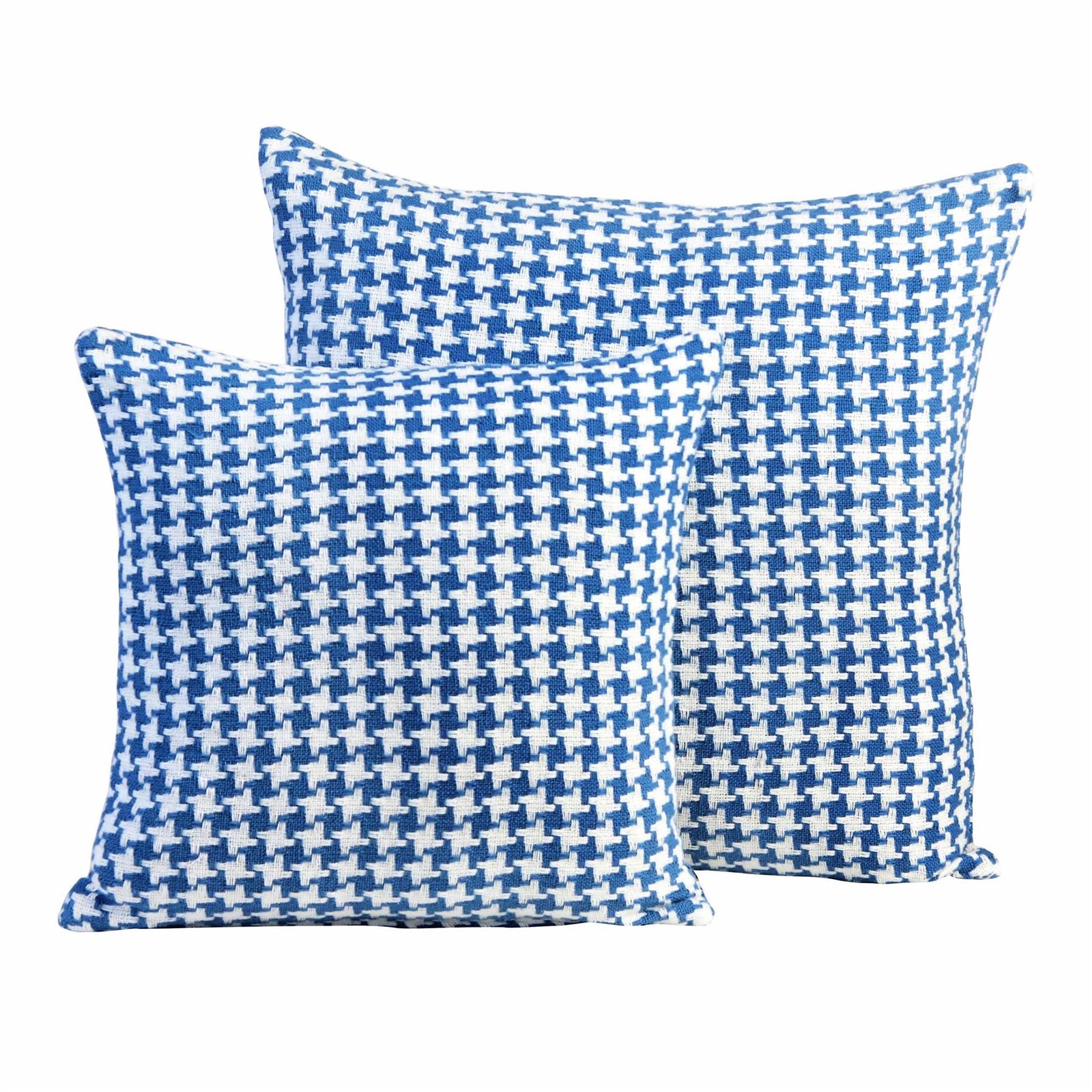Houndstooth Cotton Cushion Cover | 60cm x 60cm | Blue