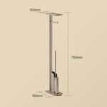 Silicone Toilet Brush With Toilet Roll Holder, Flat Collection | Sand