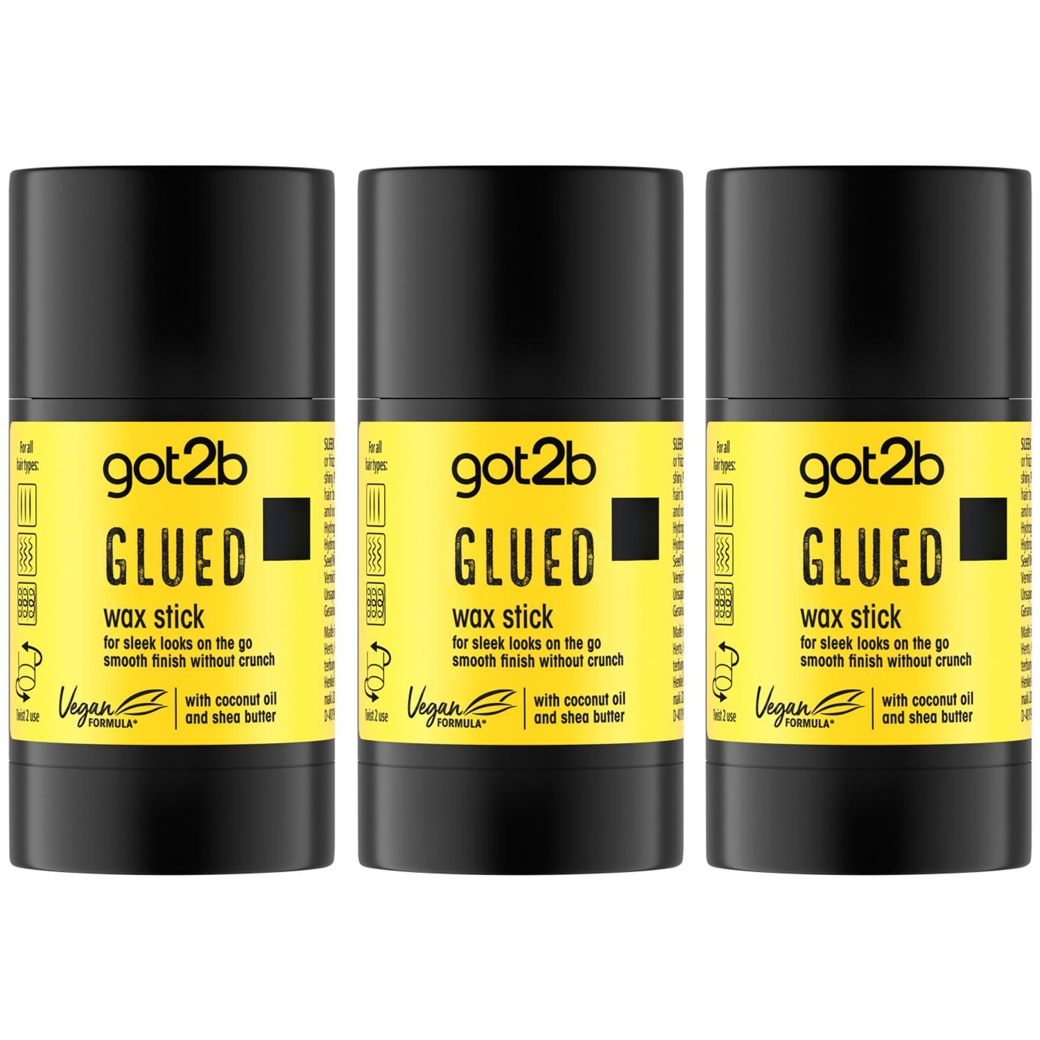 Glued Wax Stick 50g Strong Hold Hair Styling Stick, 3 Pack