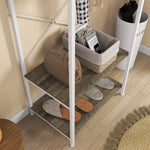 Coat Rack 2-in-1 Clothes Stand With Shoe Storage For Hallway | One Size | Gray